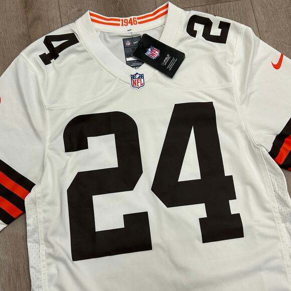 Nike Nick Chubb White Cleveland Browns Game Jersey size Small S B3 - Picture 2 of 6